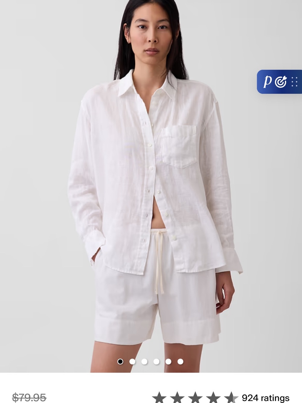 GAP White Linen Button-Down Shirt
